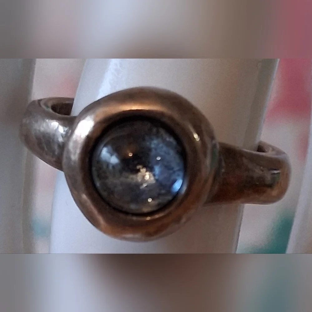 EUC Uno De 50 (1 Of 50) Handmade Forged Blue Swarovski Crystal Ring Jewelry